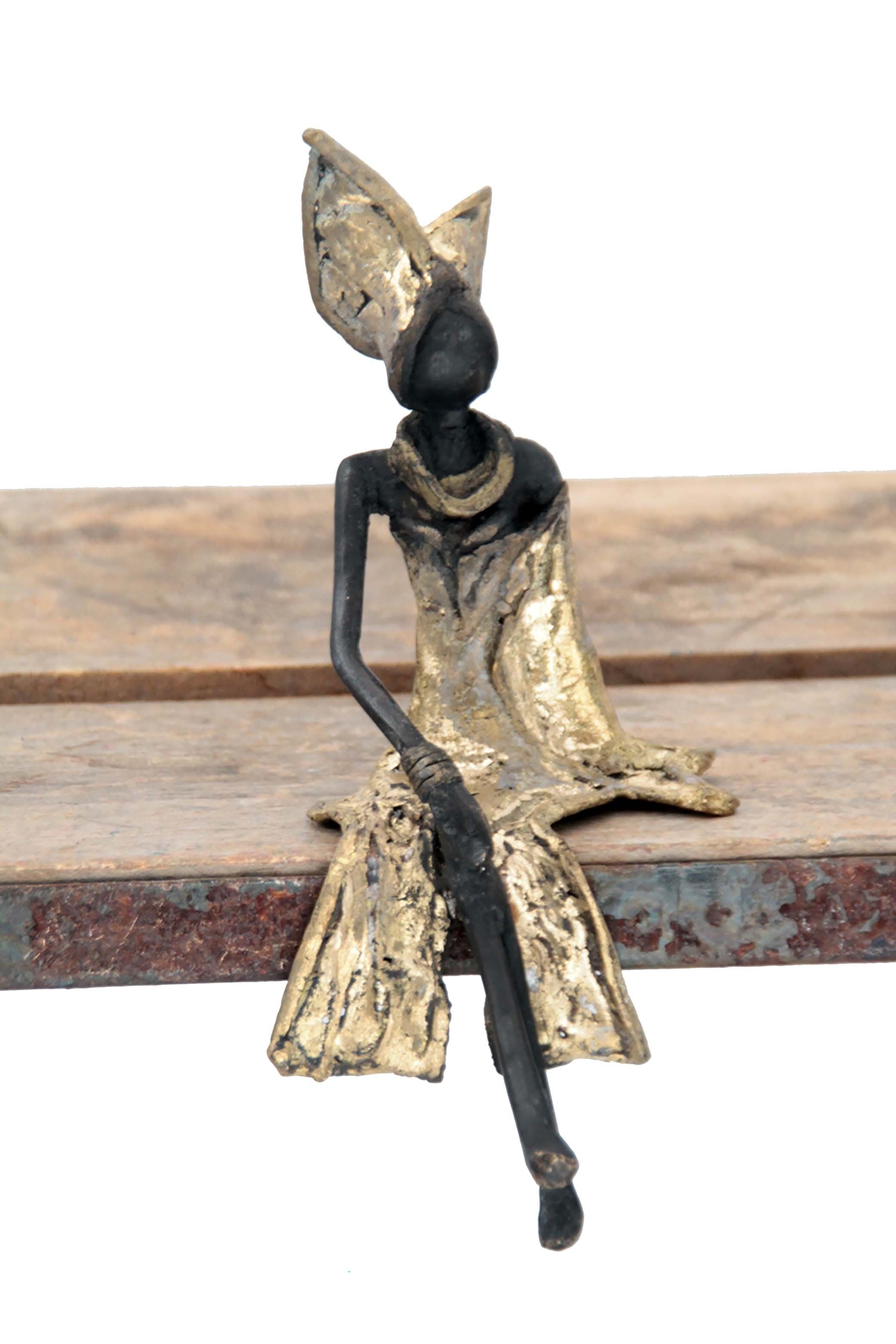 Bronzo seduto cm 15 dorato n°16