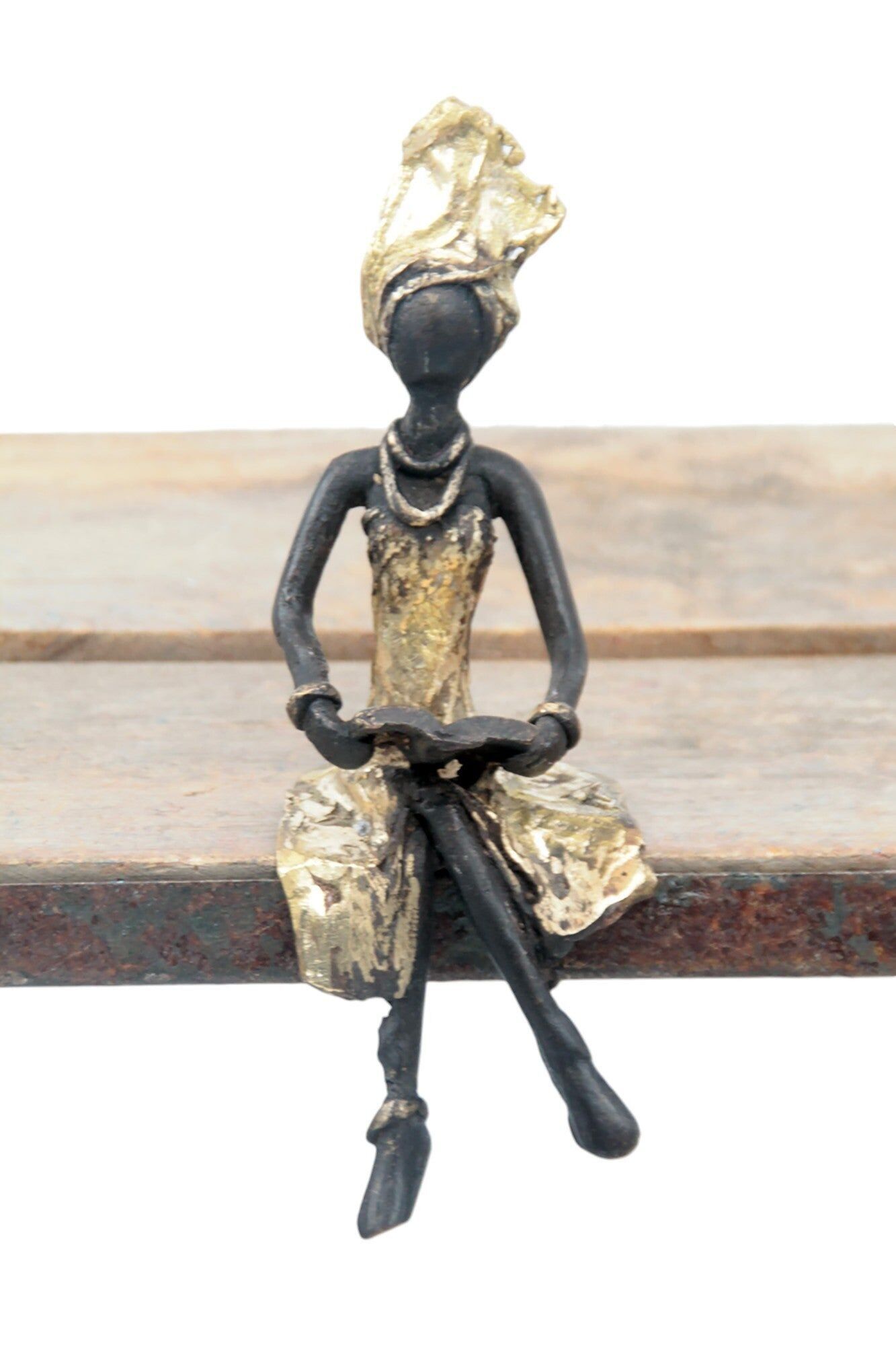 Bronzo seduto cm 15 dorato n°17