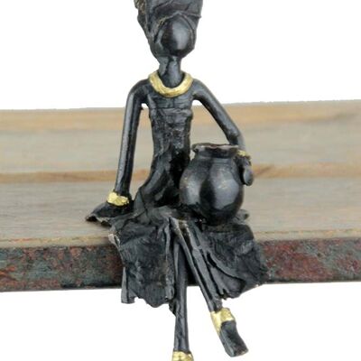 Bronce sentado 15 cm negro n°6