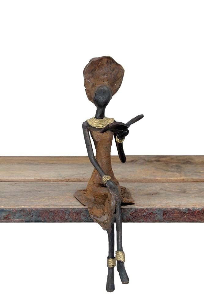 Bronzo seduto 25 cm marrone n°14