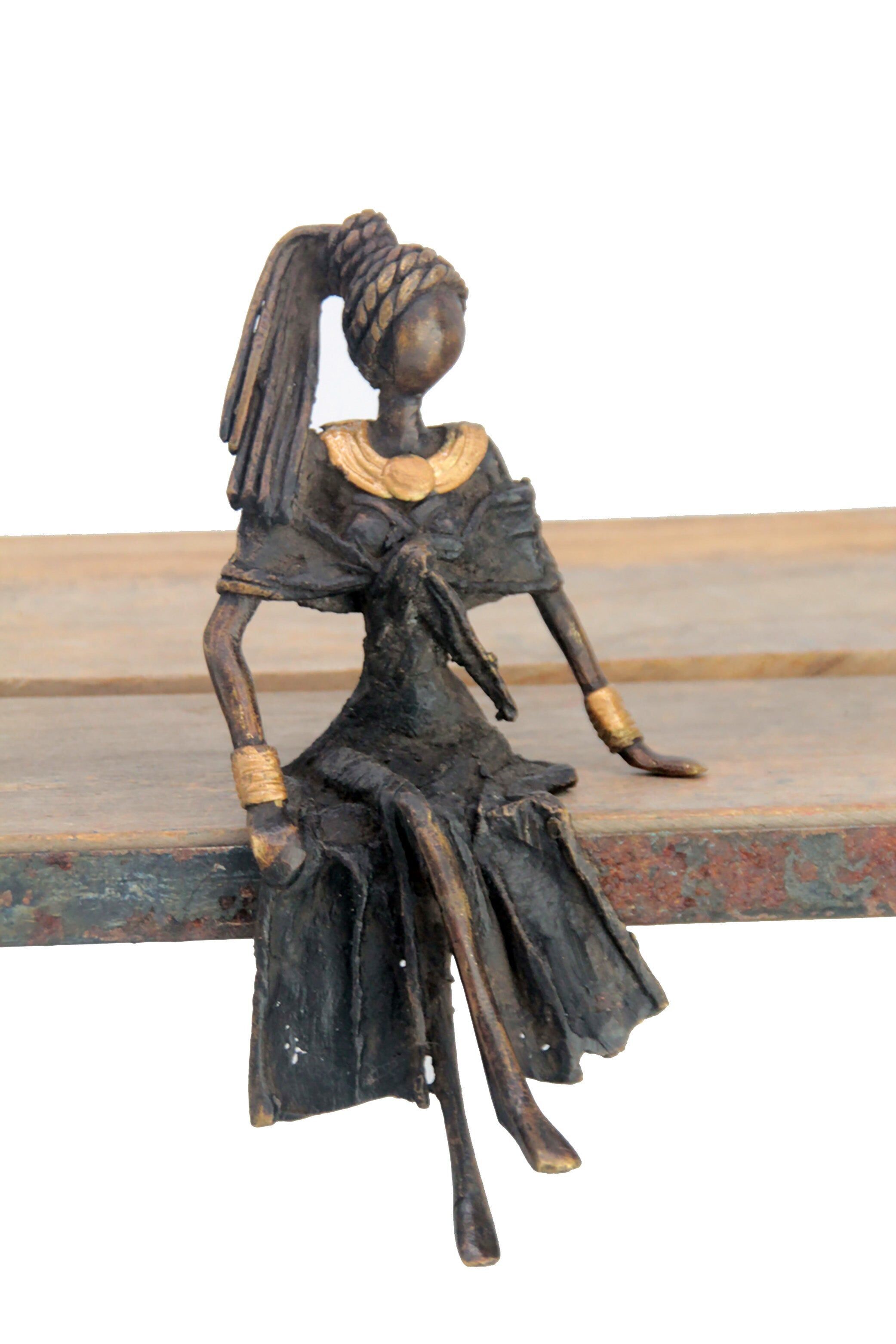 Seduto bronzo 20 cm nero n°12