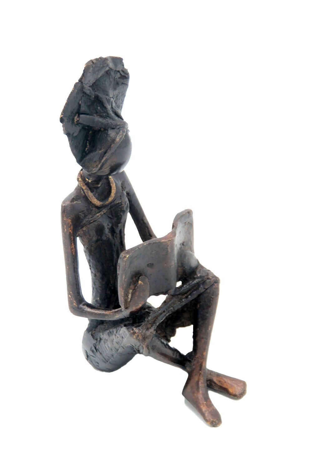 Sitzende Bronze 25 cm schwarz Nr. 3