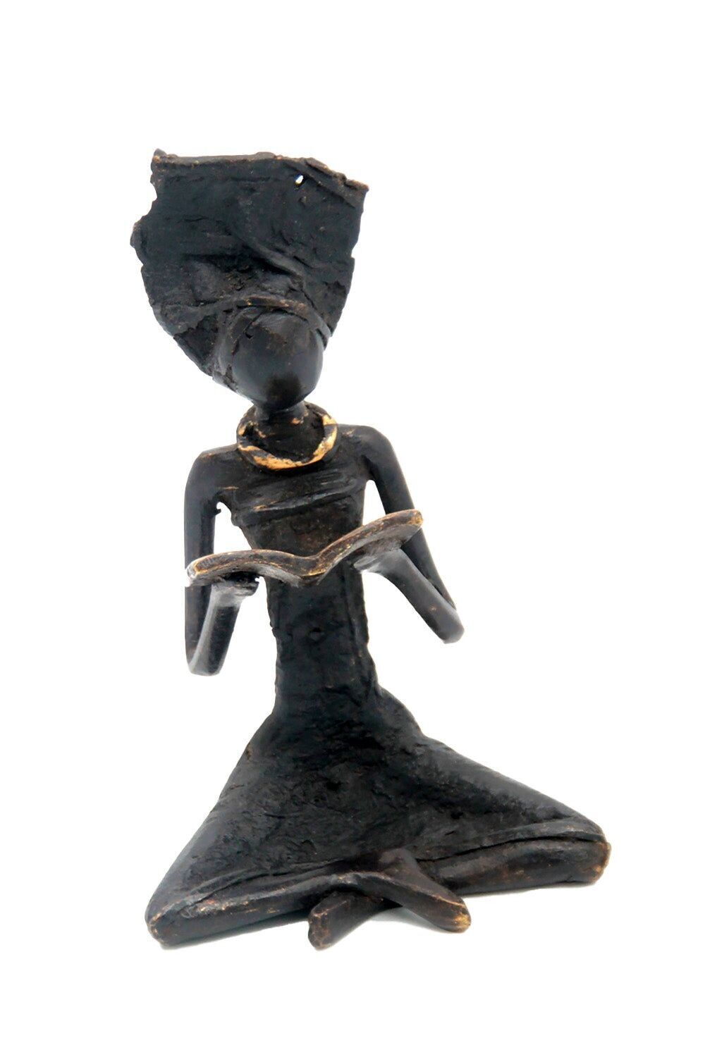 Seduto bronzo 25 cm nero n°1