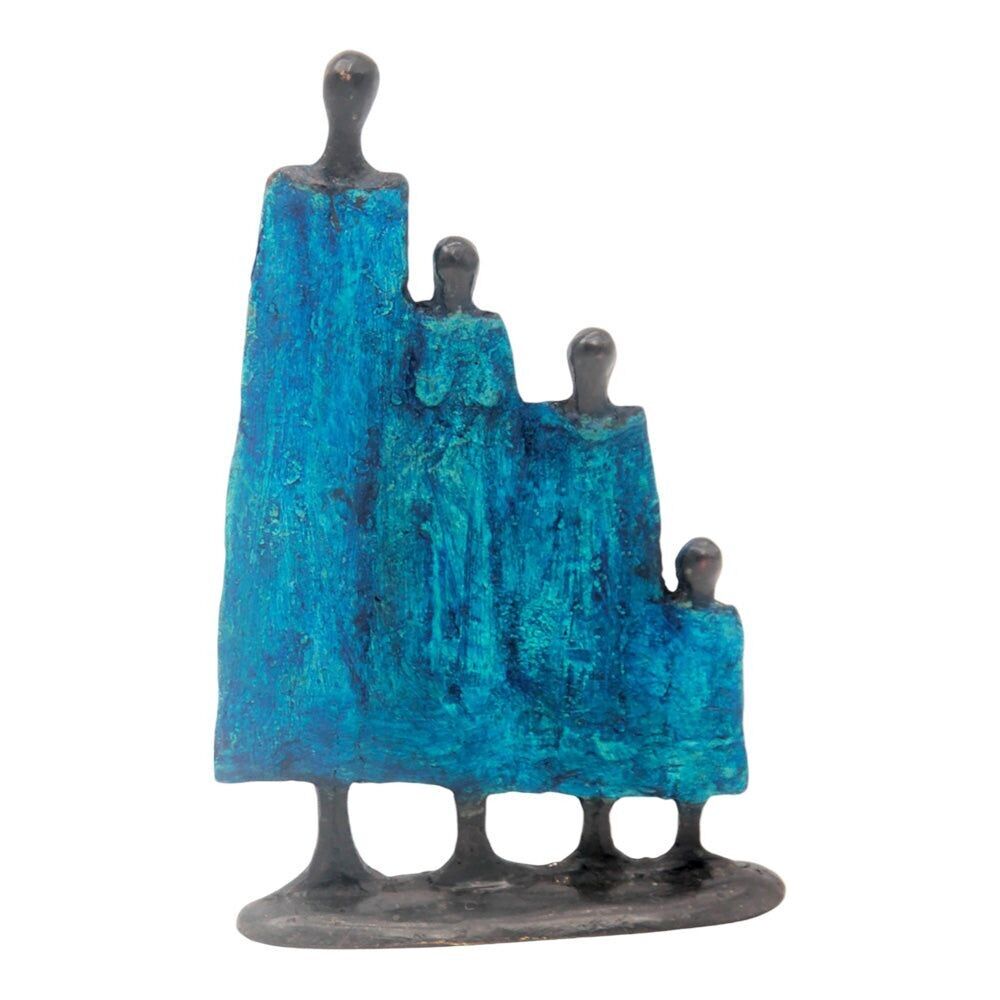 Bronzo famiglia di 4 20 cm blu n°2