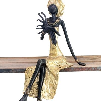 Bronze assis 40 cm doré n°5