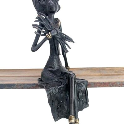 Bronce sentado 40 cm negro n°1