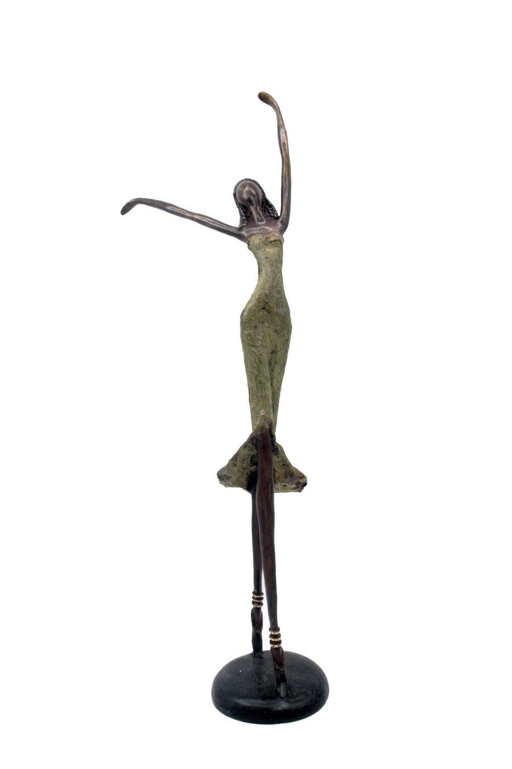 Ballerina in bronzo 55 cm verde e marrone n°1