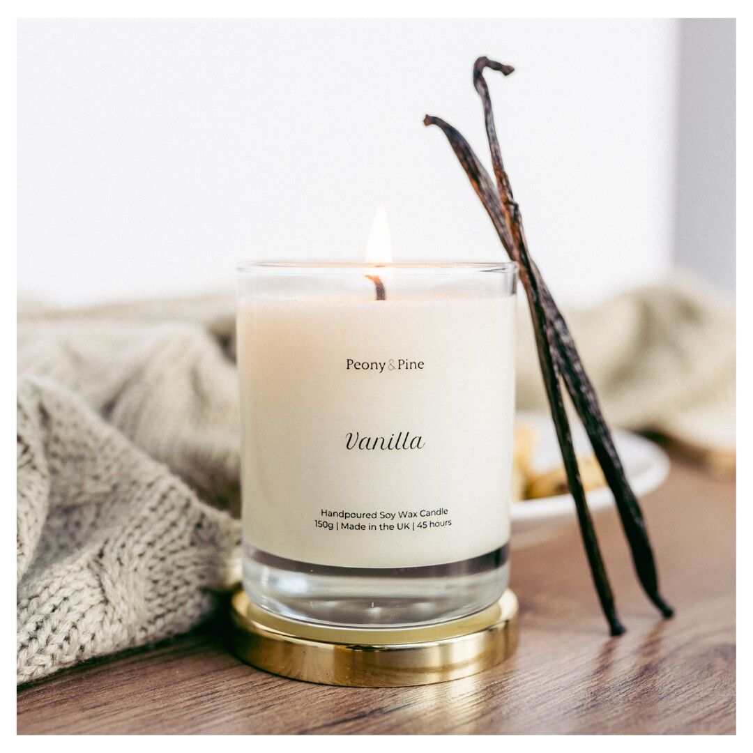 Candela alla vaniglia Cera di soia - Brucia 45 ore