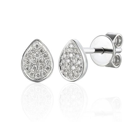 Pear Shape Diamond Earrings White Gold