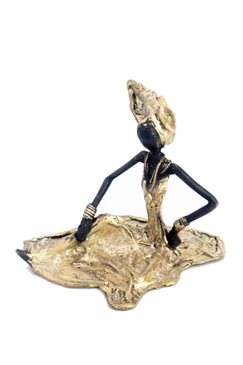 Bronze assis au sol 25 cm doré n°4