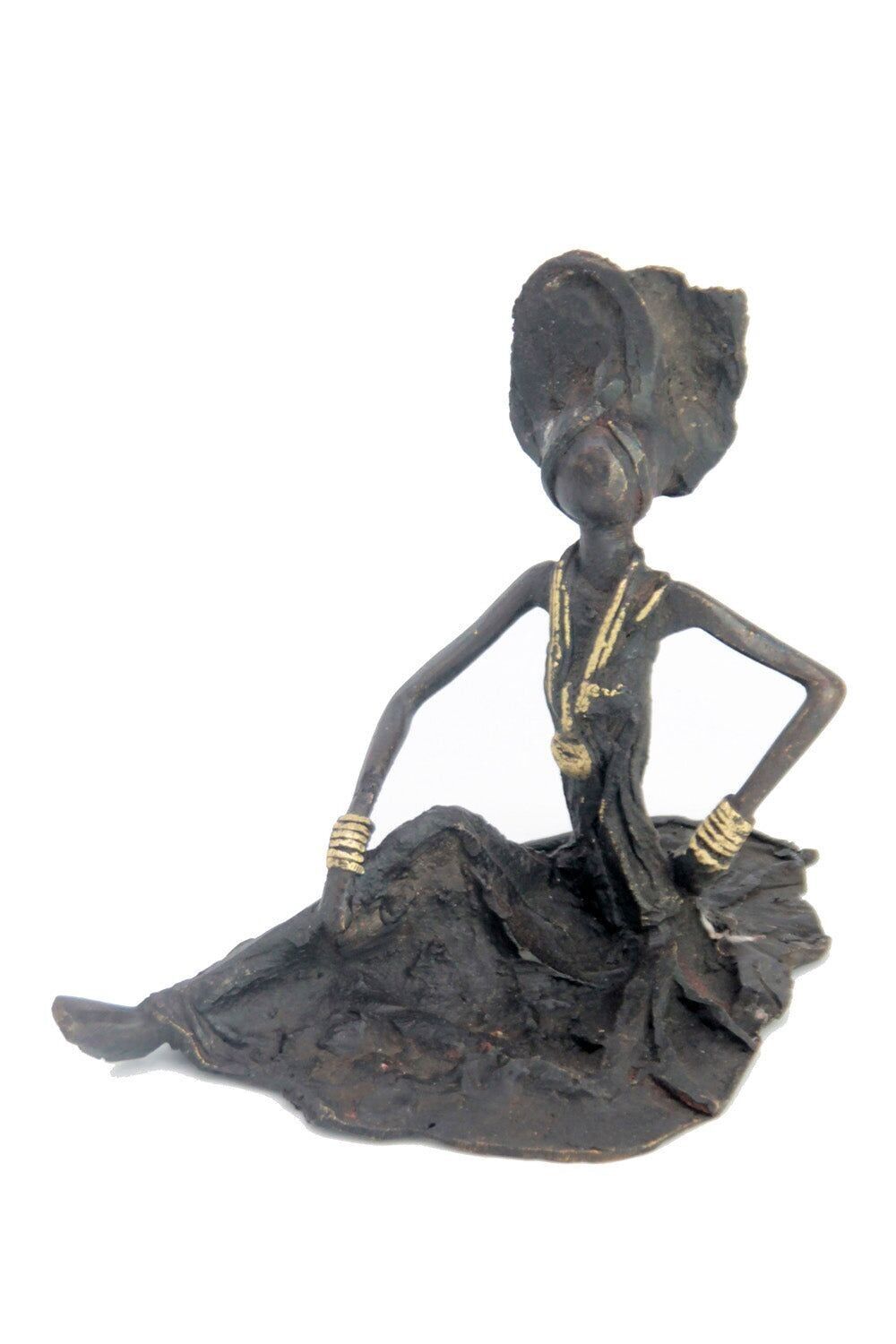 Bronzo seduto a terra 25 cm nero n°5