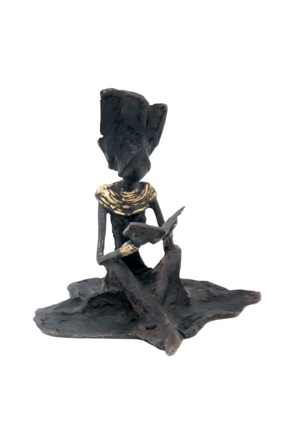 Bronzo seduto a terra 25 cm nero n°6