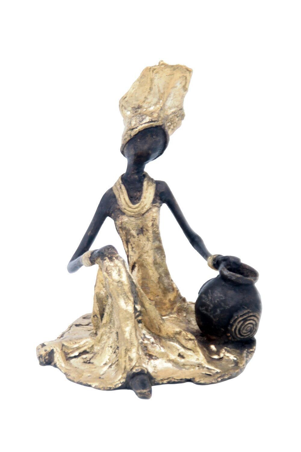 Bronzo seduto a terra cm 25 dorato n°1