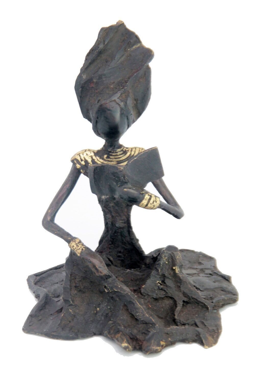 Bronzo seduto a terra 25 cm nero n°9