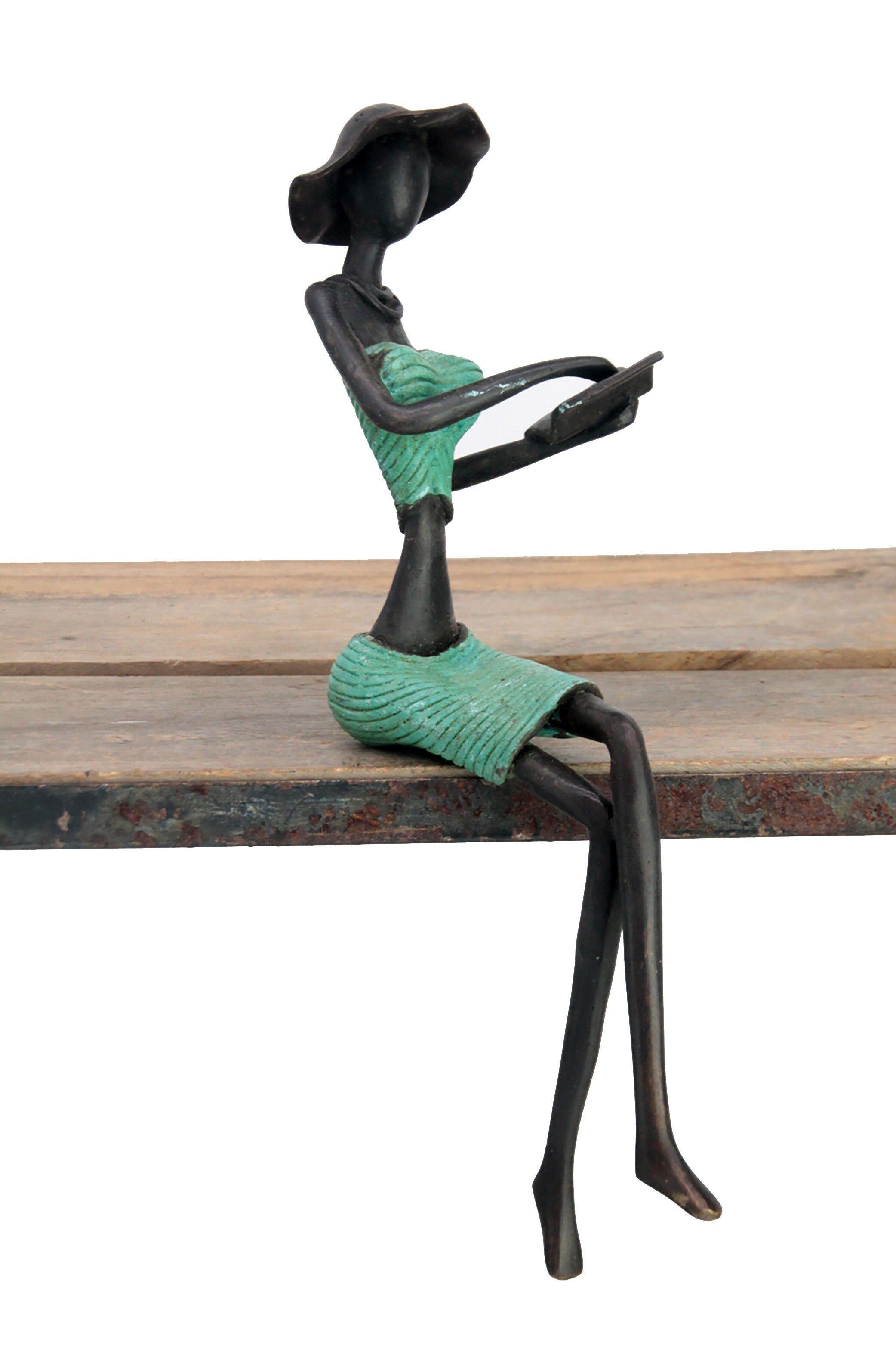 Bronzo Dermé seduto 30 cm verde n°1