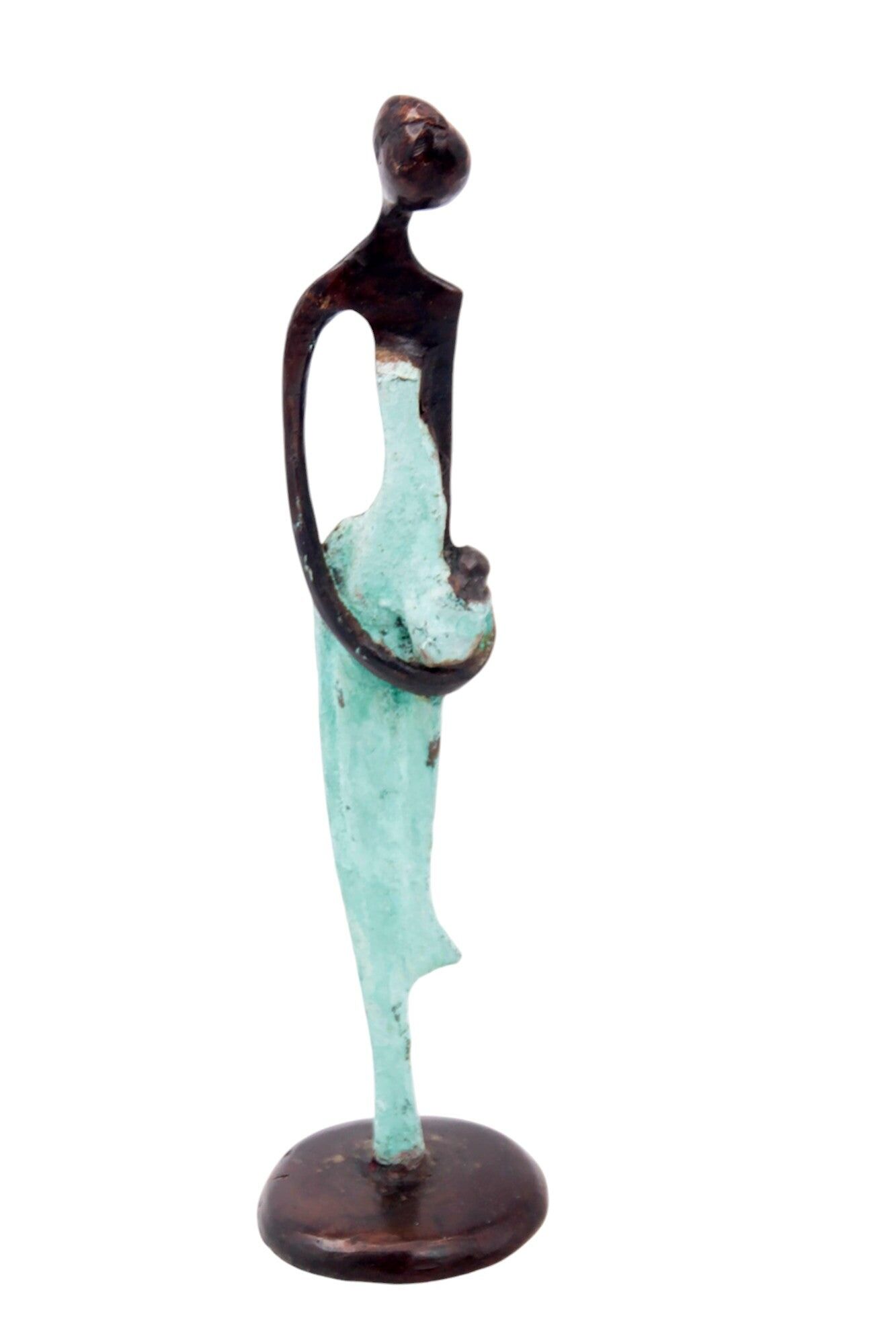 Abdoulaye bronzo 25 cm turchese n°4