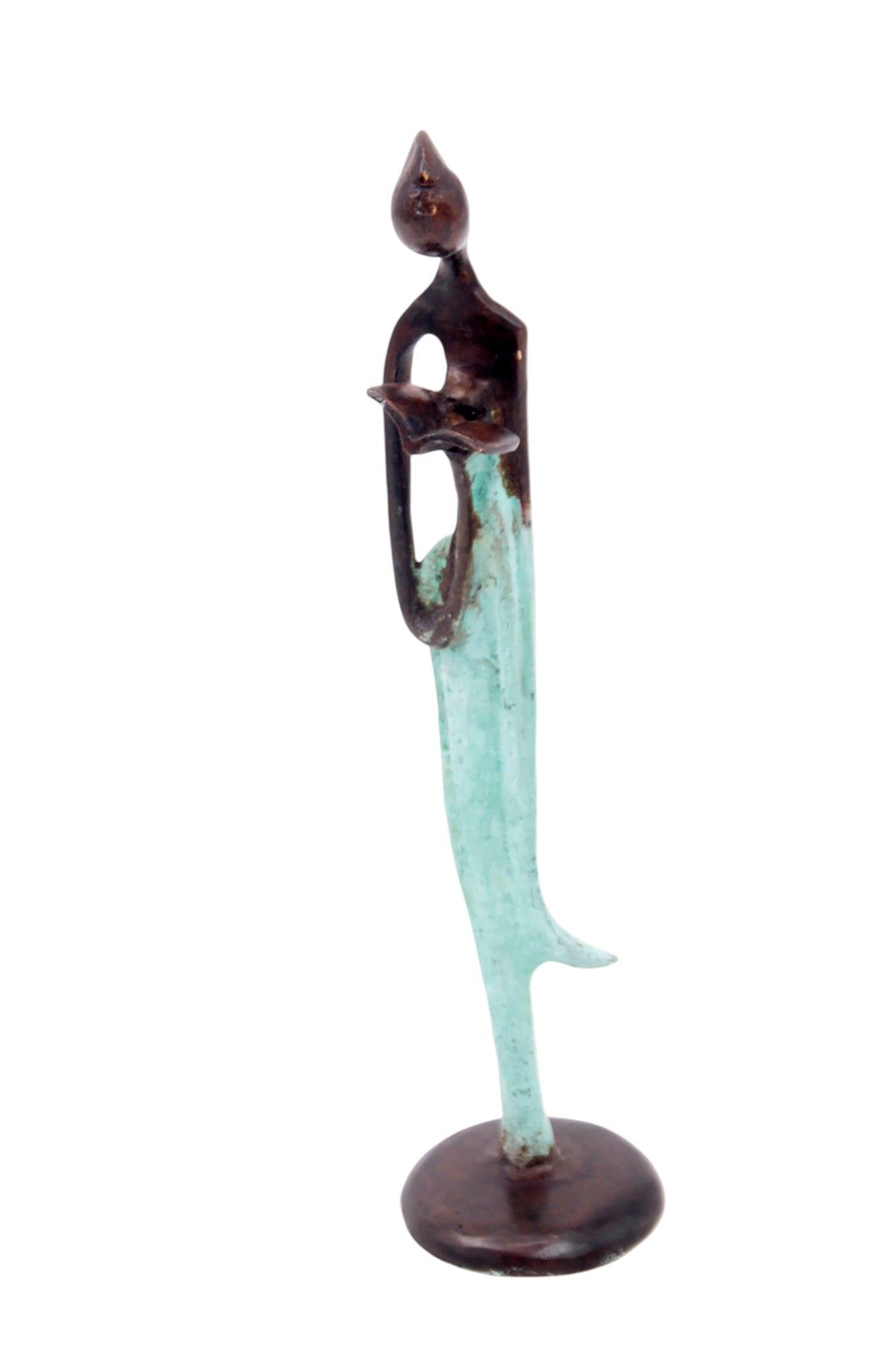 Abdoulaye bronzo 25 cm turchese n°3
