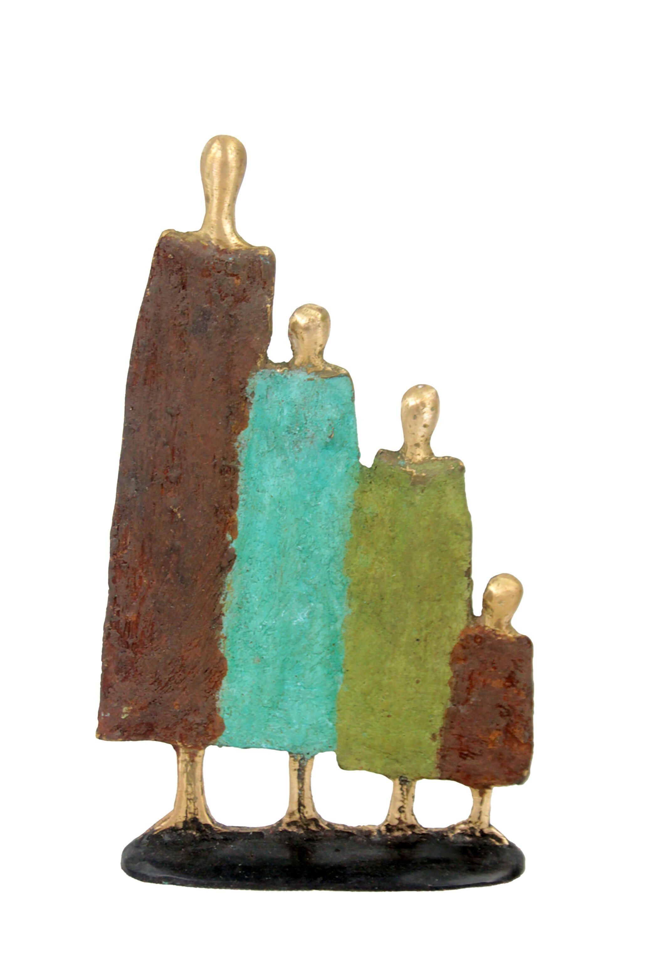 Bronzo famiglia di 4 20 cm marrone e verde n°9