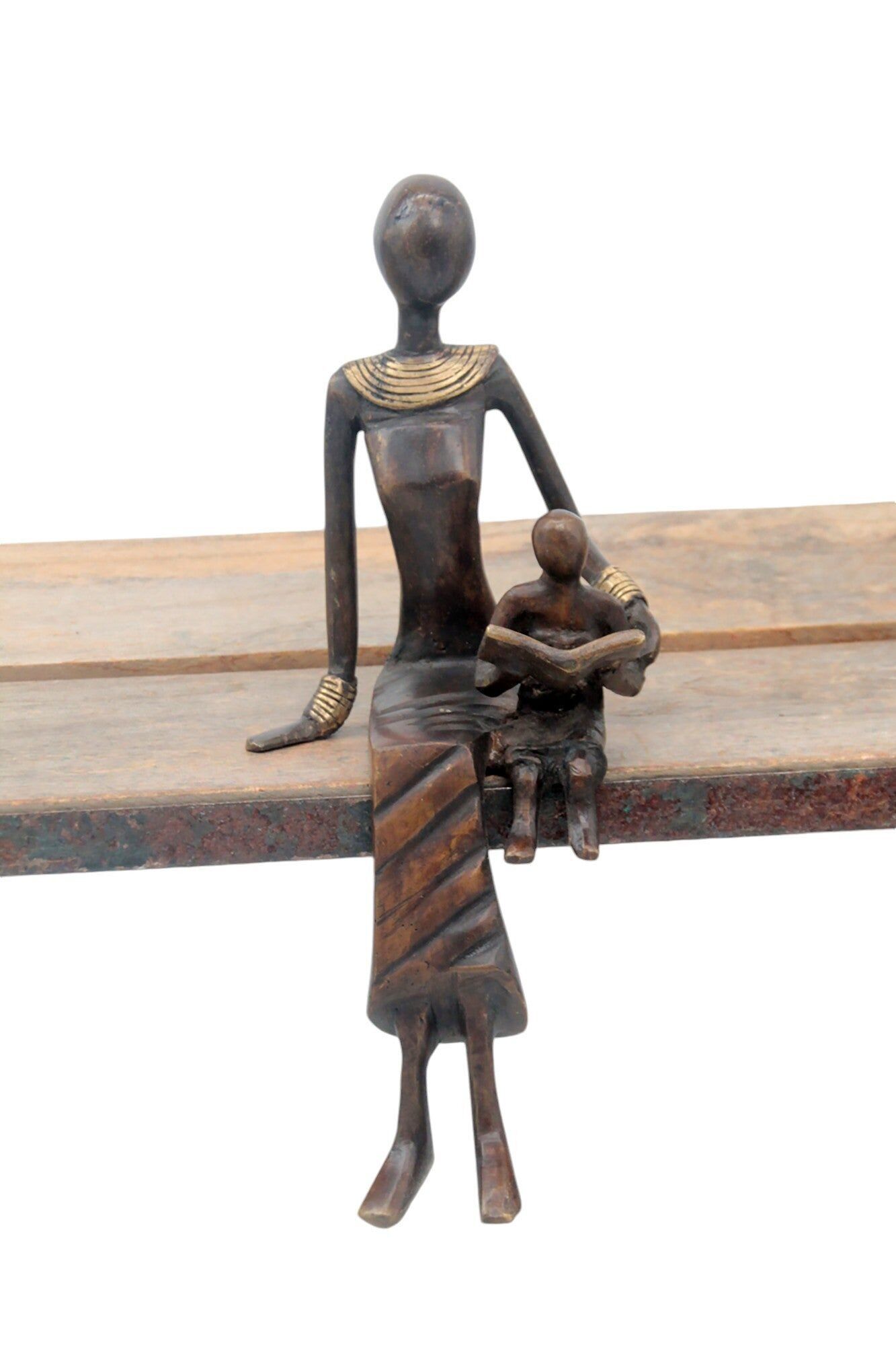 Moma in bronzo seduto 25 cm marrone n°7