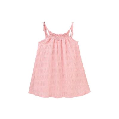 Robe fille rose à bretelles