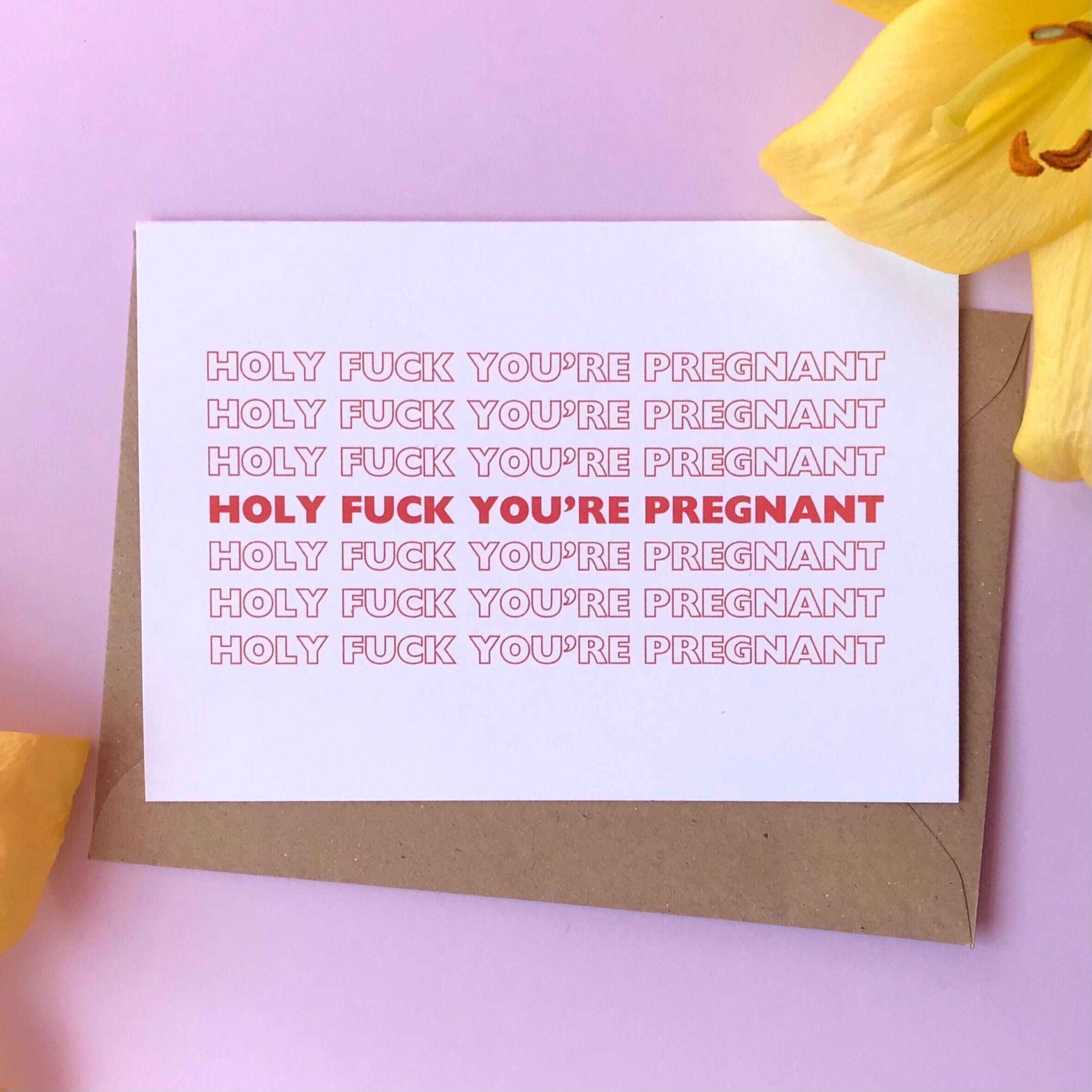 Schwangerschaftskarte - Heilige Scheiße, du bist schwanger