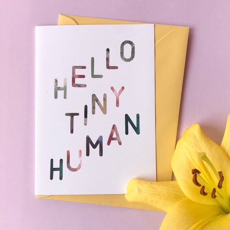 Tarjeta de bebé - Hola, pequeño humano