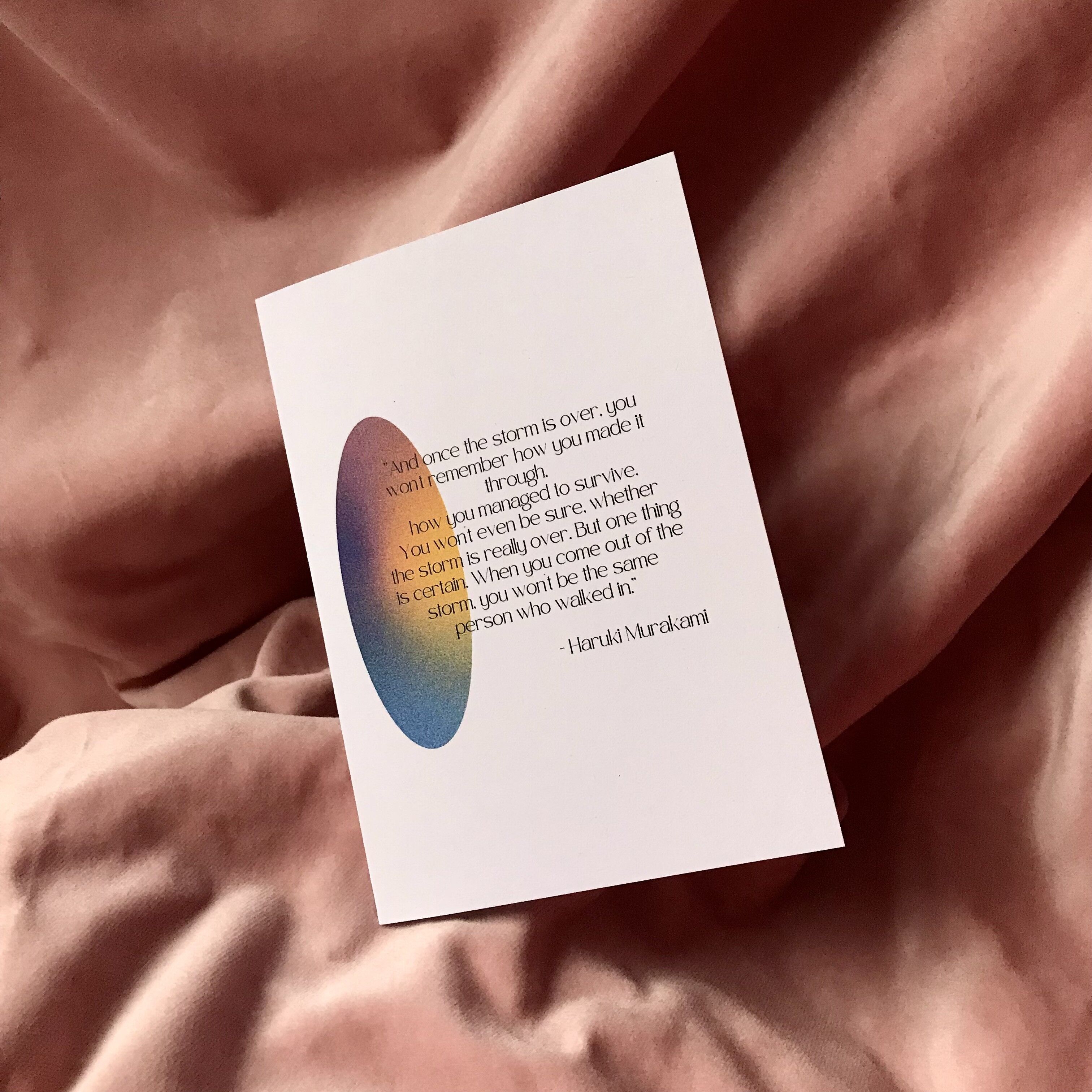 Mental Health Card - And Once The Storm is Over (Murakami Quote)