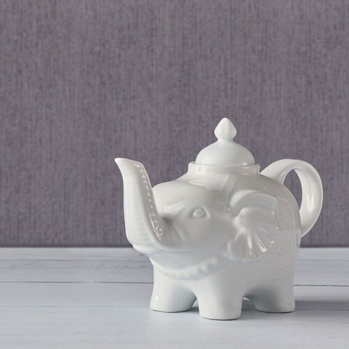 Elephant Teapot White