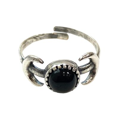 Bague ajustable plaquée argent (#42)