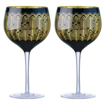 Lot de 2 verres à gin Midnight Peacock 7