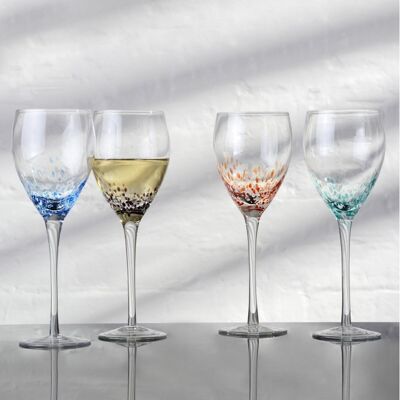 Set of 4 Speckle Wine Glasses