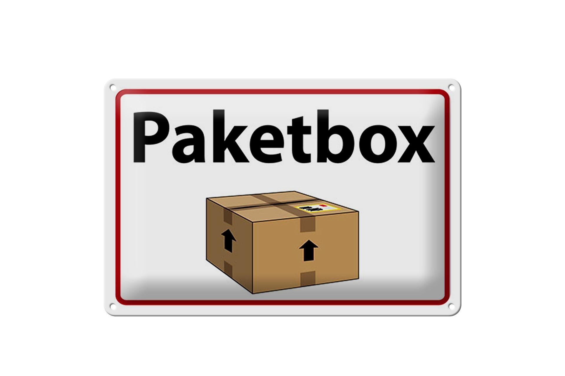 Blechschild Spruch 30x40 cm Paketbox Schild