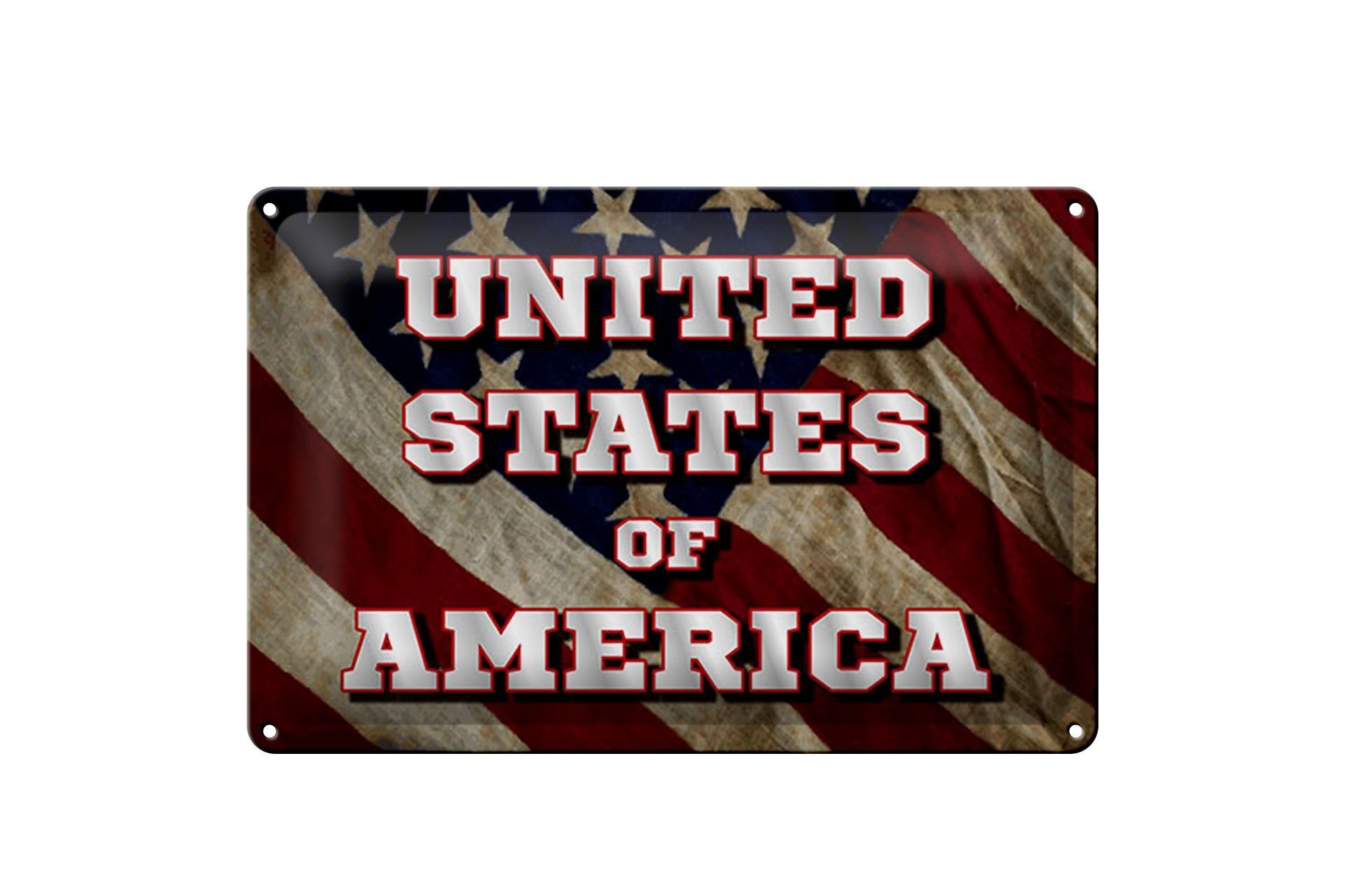 Targa in latta con scritta 30x40 cm Targa degli Stati Uniti d'America