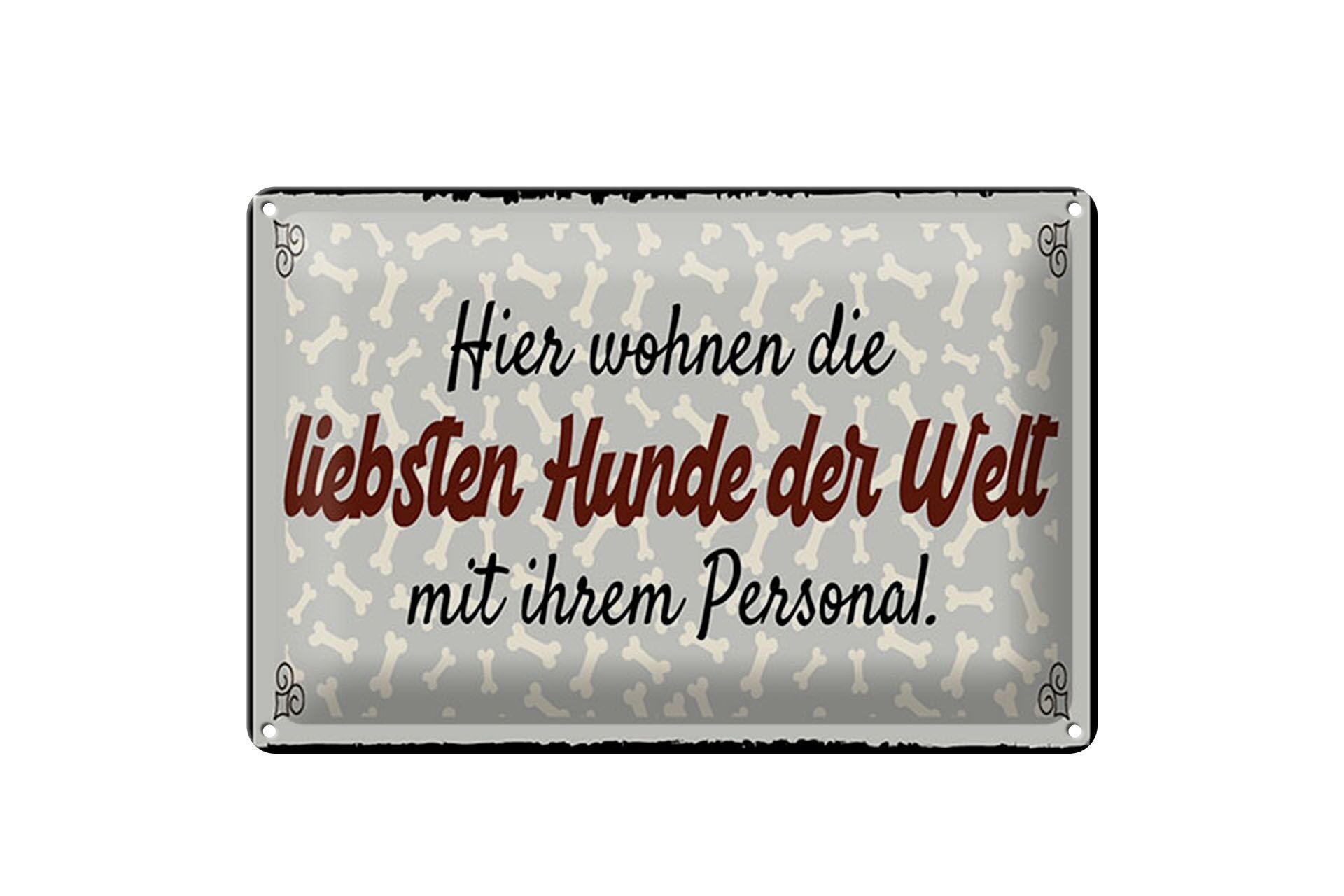 Targa in latta con scritta 30x40 cm Cartello "I cani più cari del mondo".