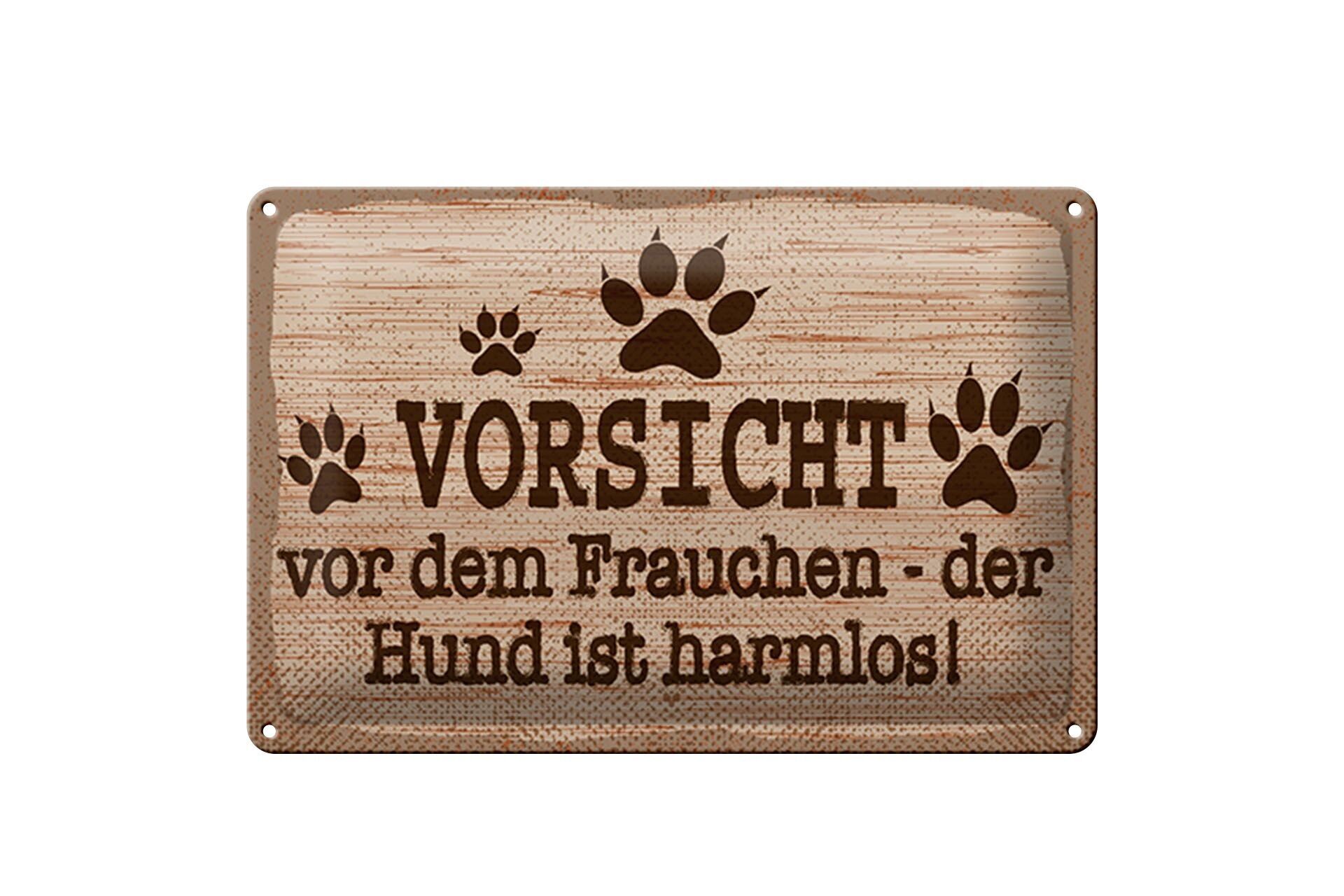 Targa in latta con scritta 30x40 cm Attenzione al cartello della padrona