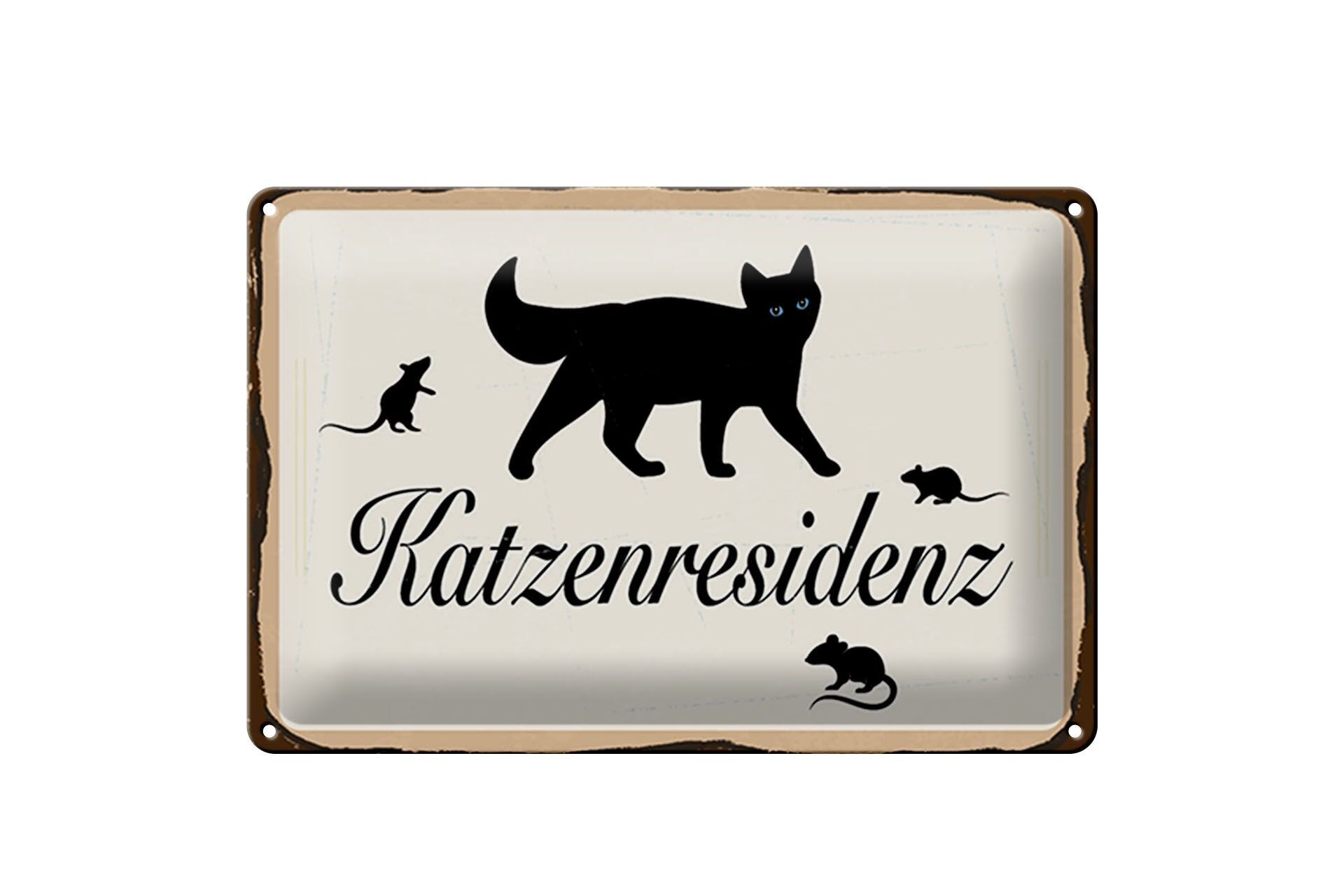 Blechschild Spruch 30x40 cm Katzenresidenz Schild