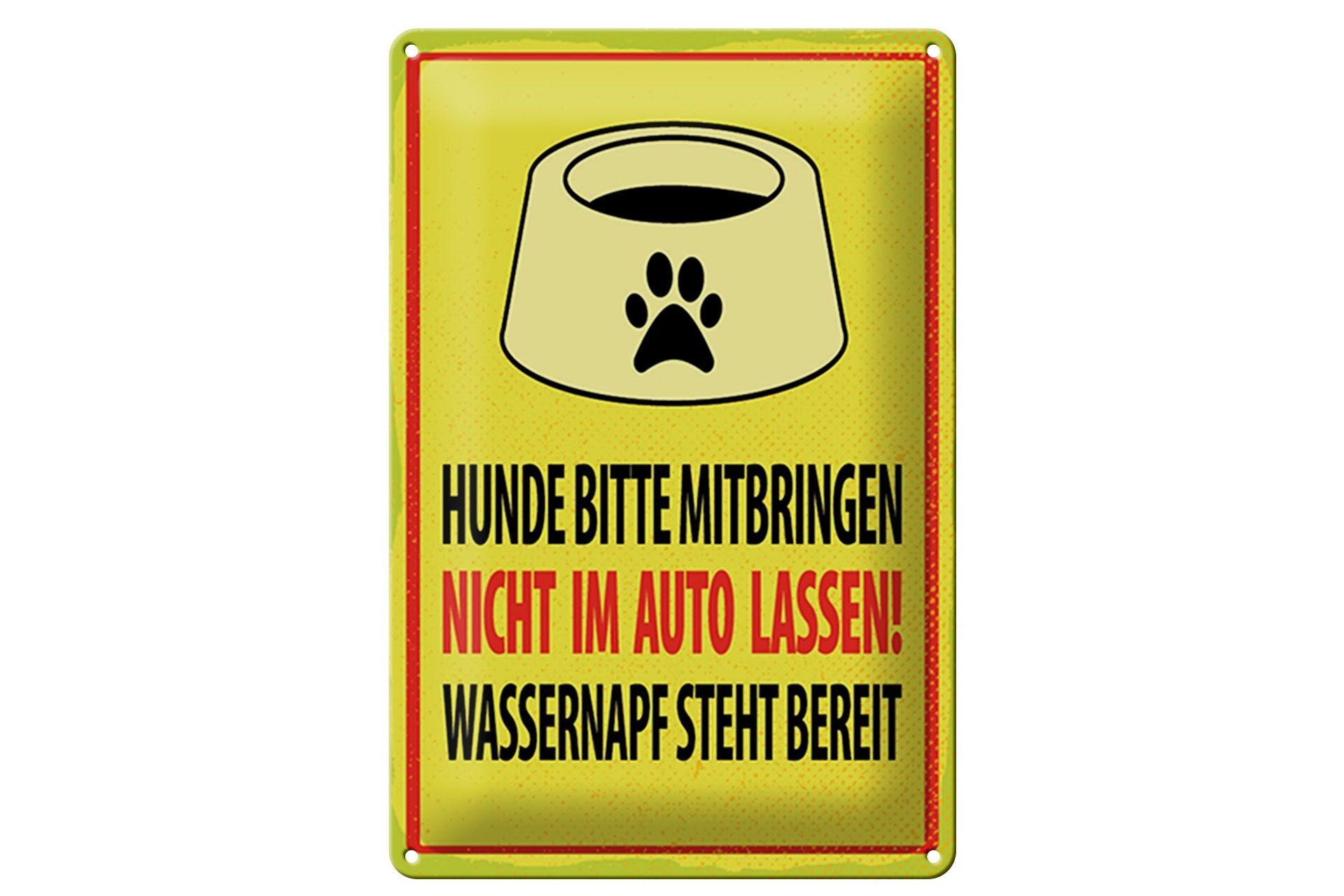 Targa in metallo nota 30x40 cm ciotola per cani disponibile
