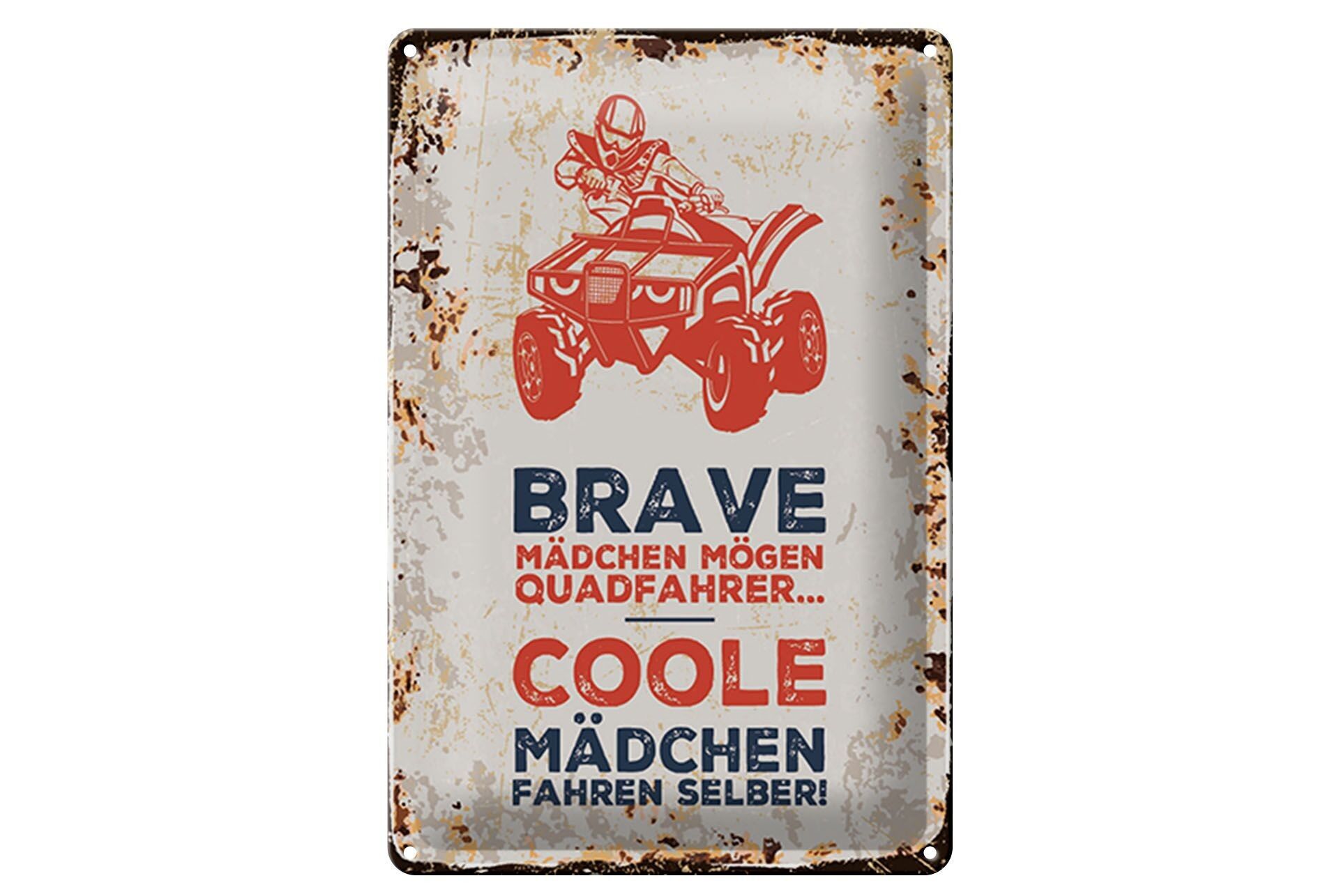 Targa in metallo con scritta "Brave Cool Girls" 30x40 cm