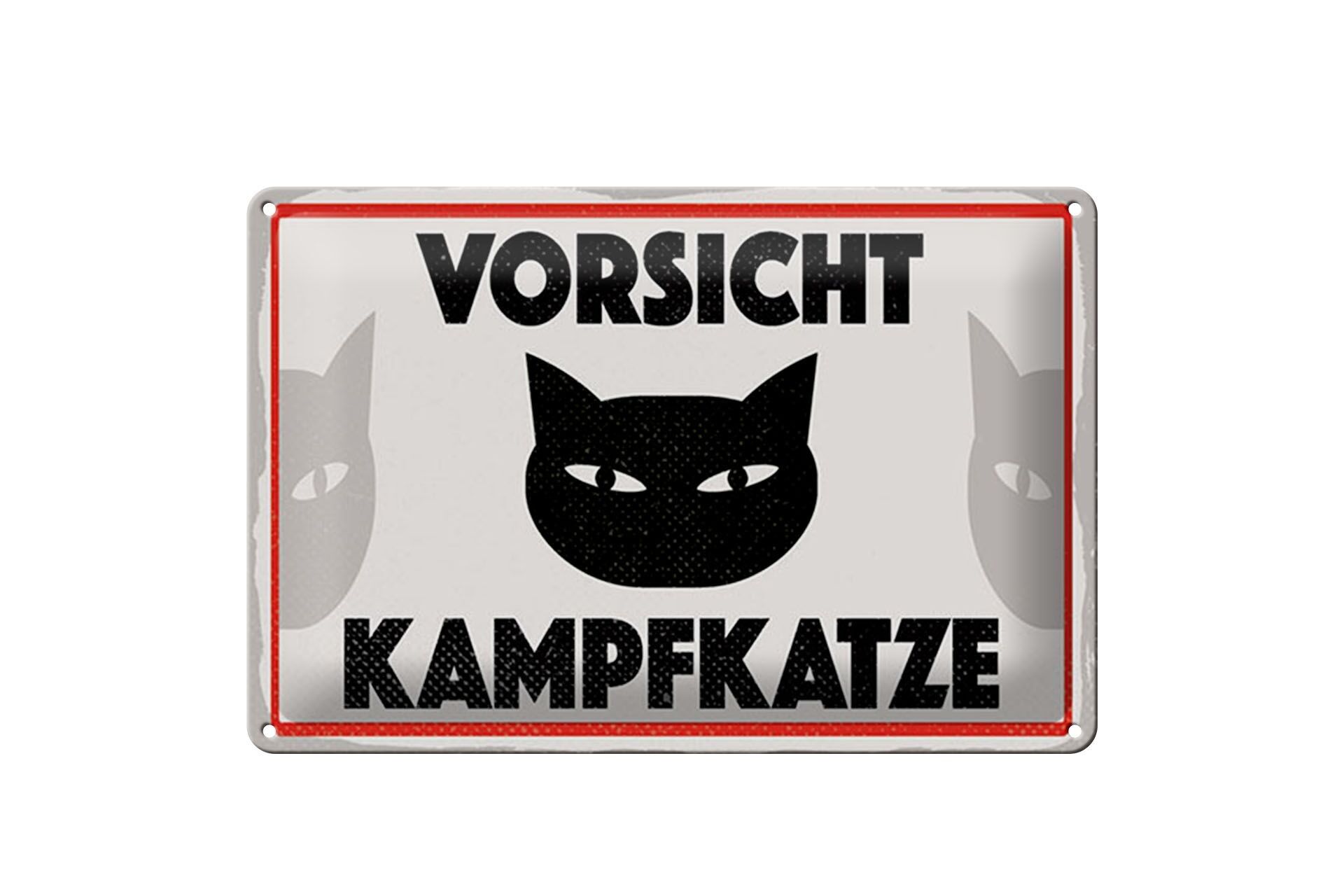 Targa in metallo nota 30x40 cm Cartello gatto attenzione lotta