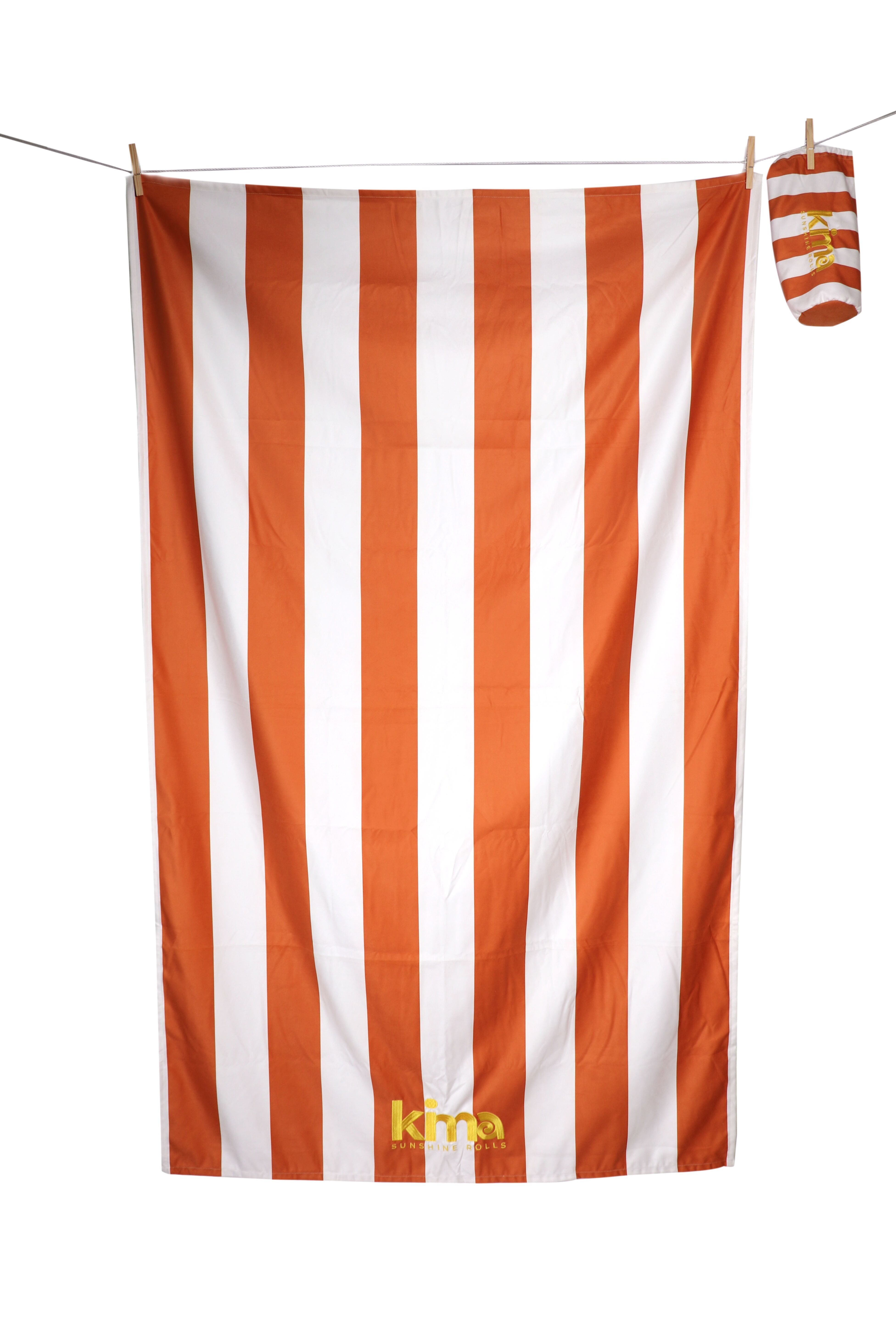 XXL Microfiber Beach Towel - Terracotta Stripes