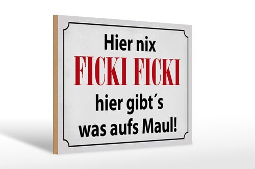 Holzschild Spruch 12x18 cm Hier nix ficki ficki Schild