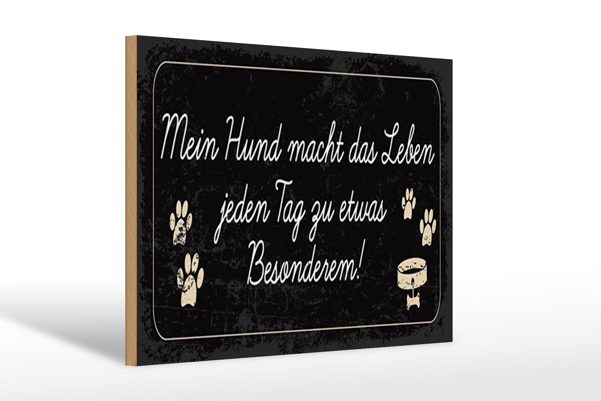 Cartello in legno con scritta 12x18 cm Il mio cane vive soprattutto cartello