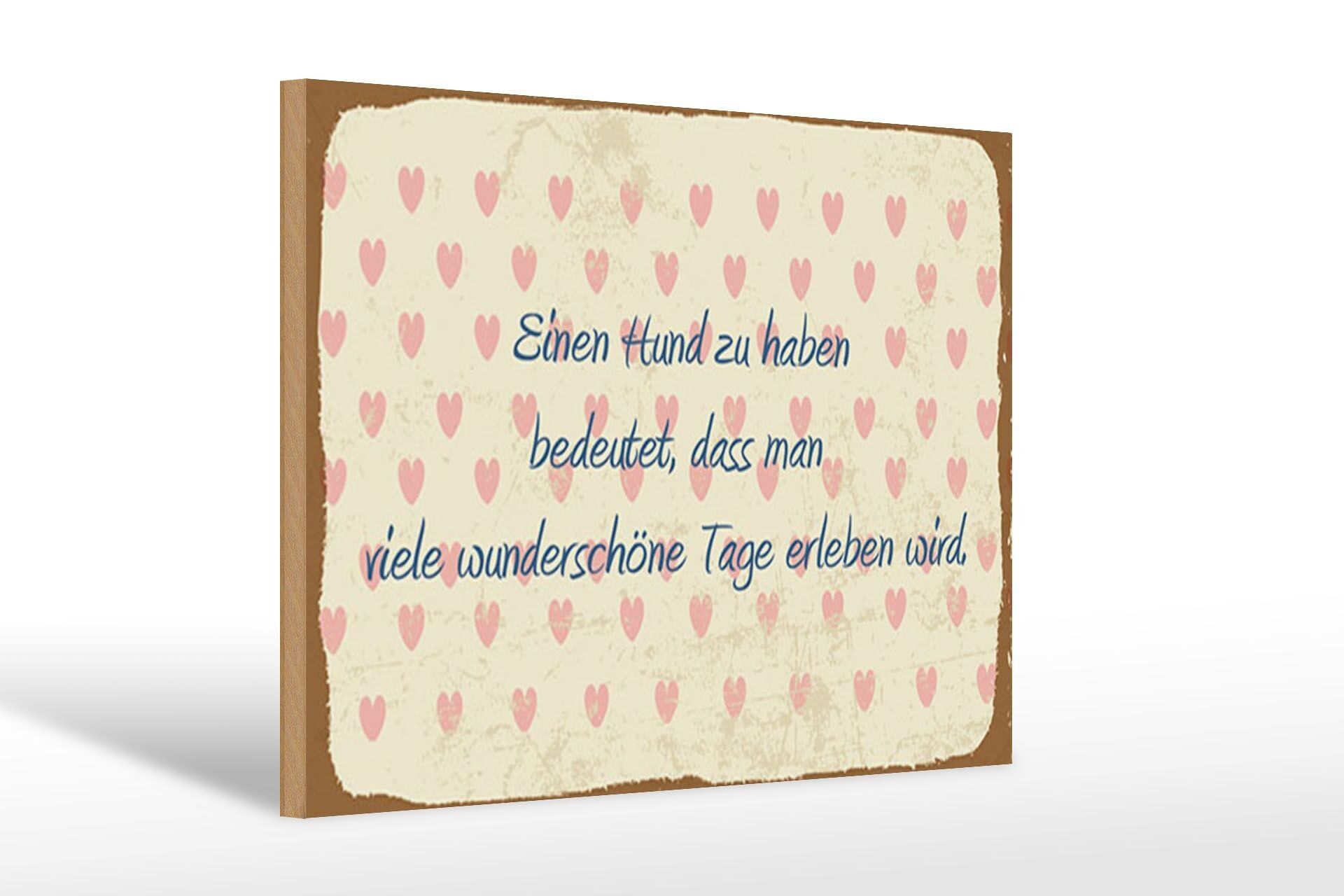 Cartello in legno con scritta 12x18 cm Avere un cane significa cartello