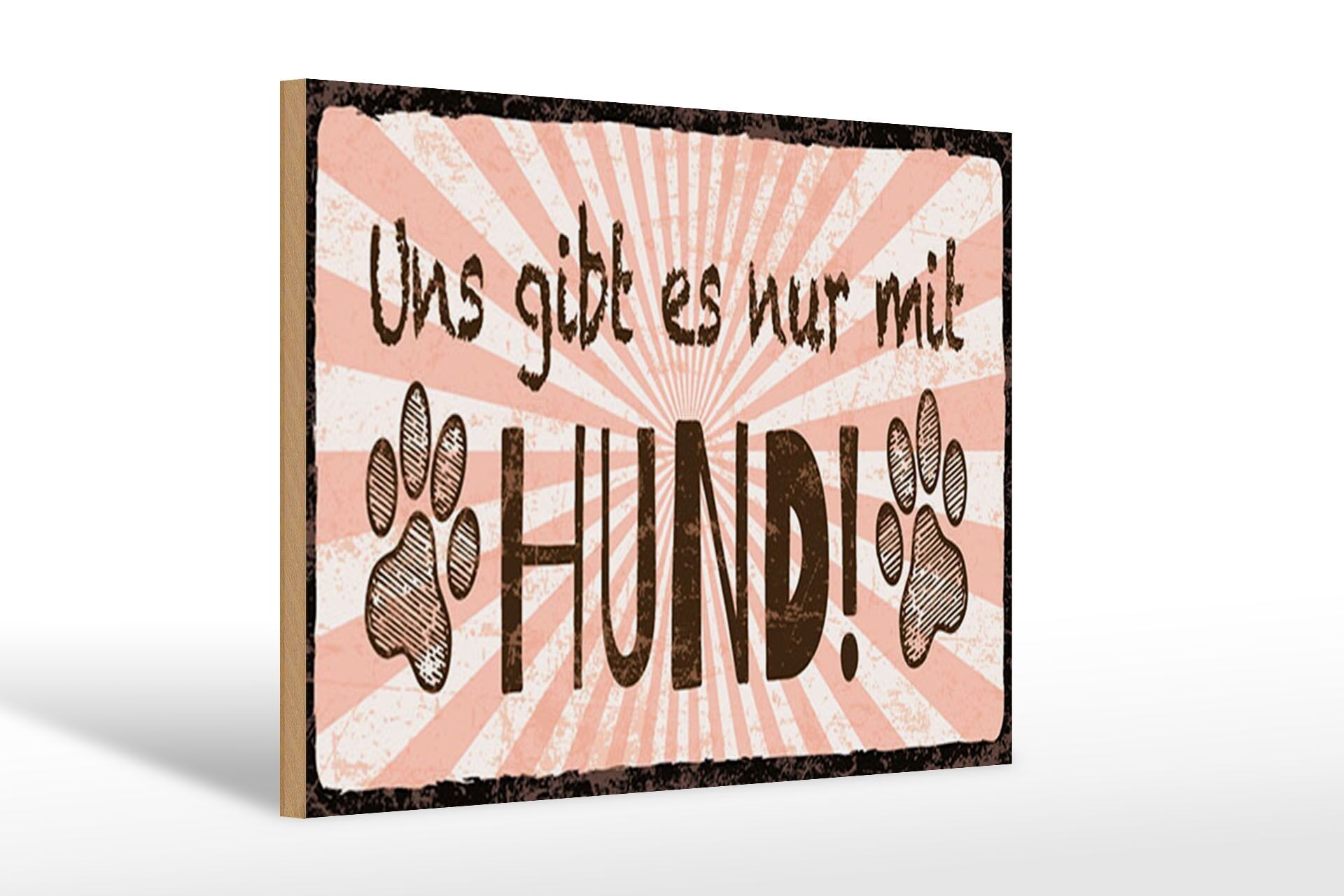 Cartello in legno con scritta 12x18 cm Esistiamo solo con i cani! Cartello