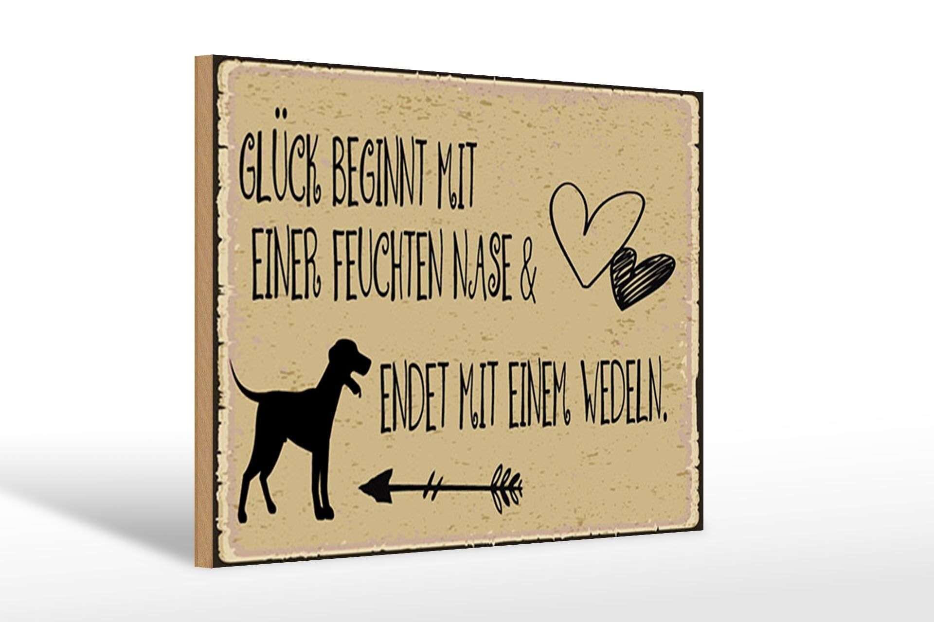 Cartello in legno con scritta 12x18 cm La felicità termina con cartello sventolante