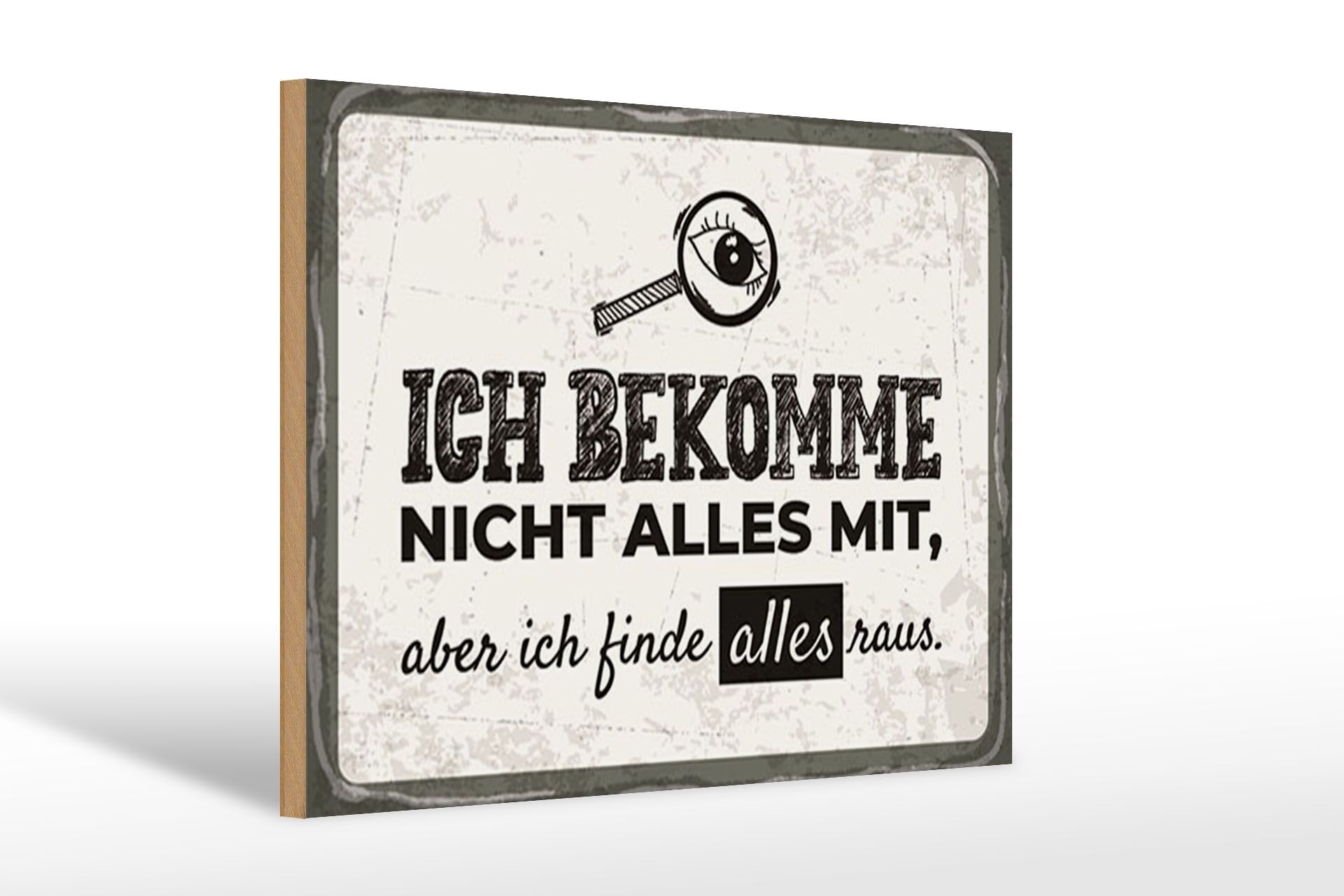 Cartello in legno con scritta 12x18 cm Tiro fuori tutto