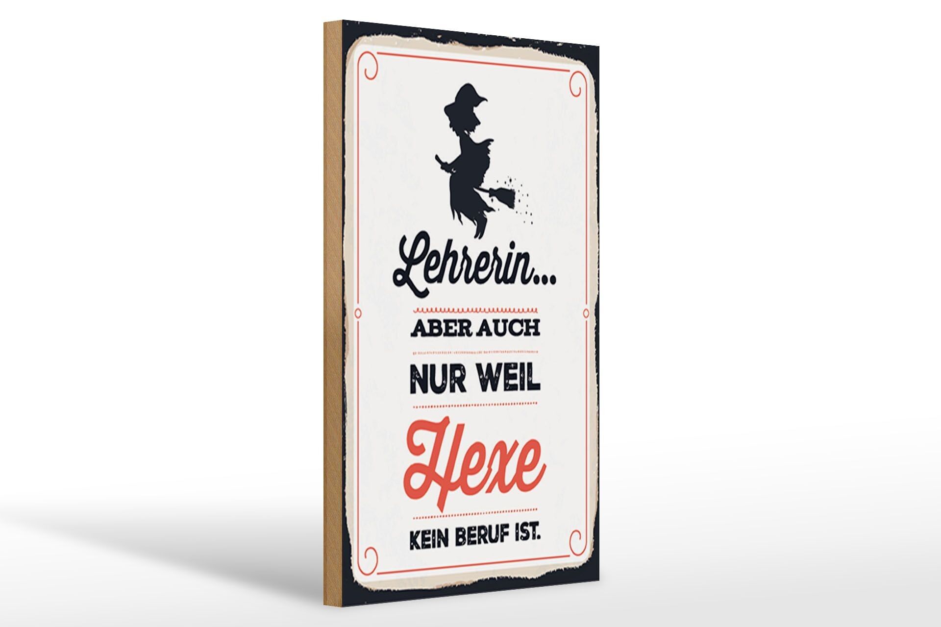 Cartello in legno con scritta 12x18 cm insegnante strega nessun cartello di lavoro