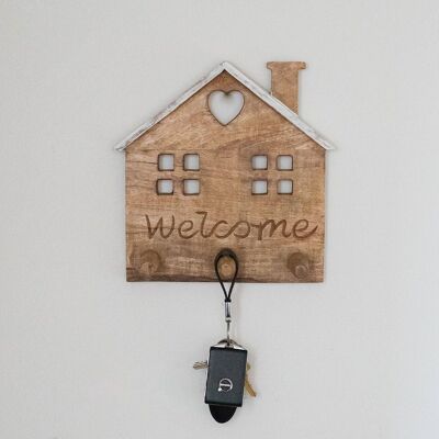 Vannes, Petit Patère Décorative en Bois à Suspendre pour Maison