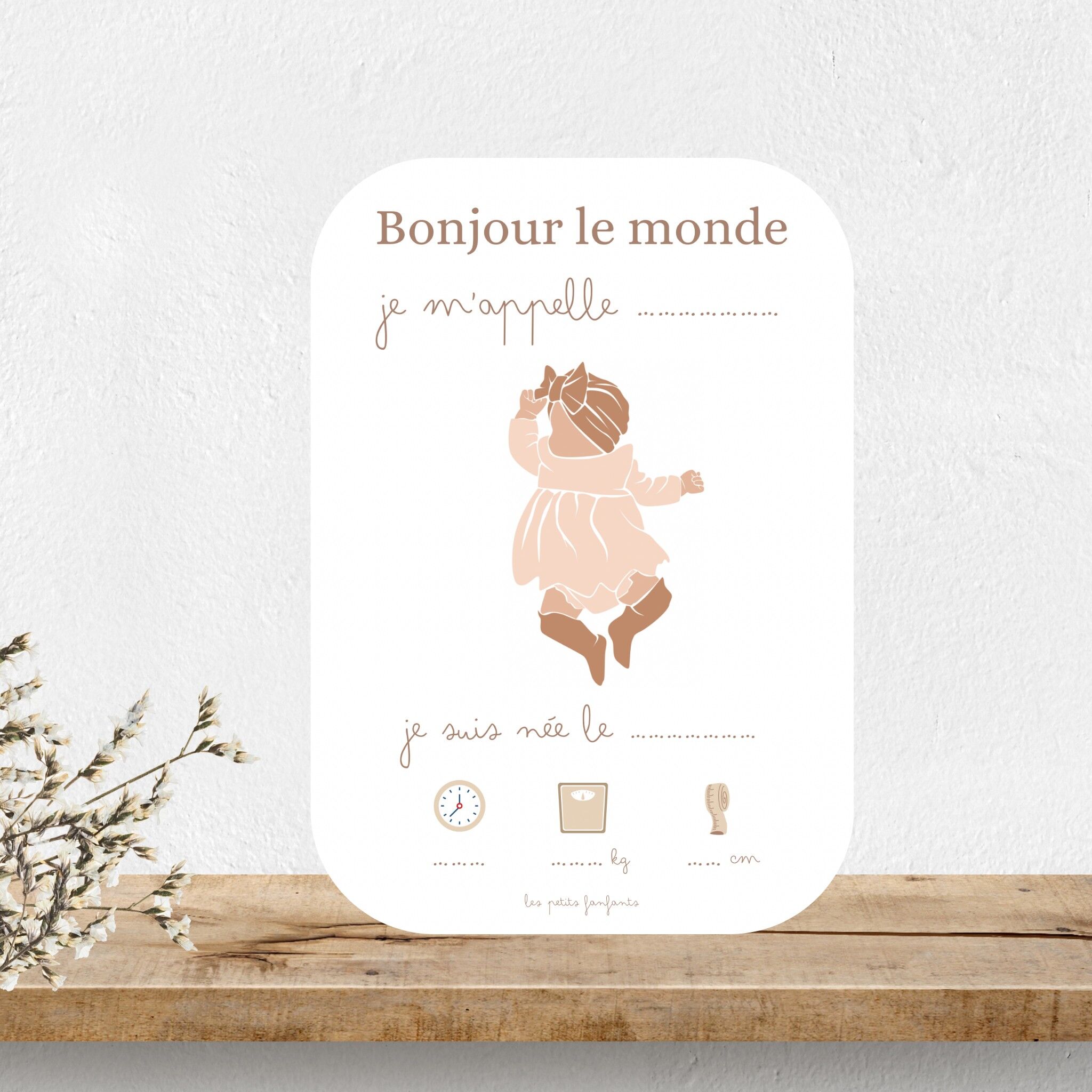 Tarjeta de bienvenida al bebé - Anuncio del nacimiento del bebé