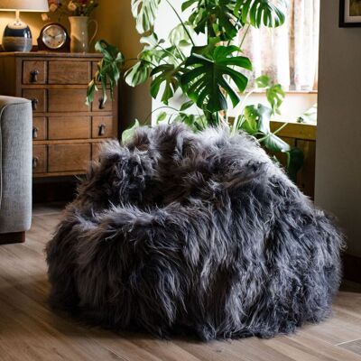 Icelandic Graphite Sheepskin Beanbag